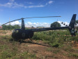 Helicóptero da PCPR pousado no local do crime para dar apoio a reconstituição