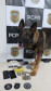 Cão policial da PCPR apresenta material apreendido em ação