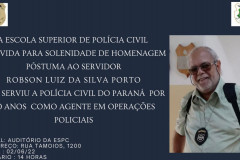 PCPR convida servidores e familiares para homenagem póstuma a agente em operações policiais