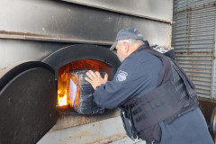Policial civil deposita pacote com droga no incinerador