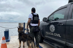 PCPR realiza fiscalização com auxílio de cães policiais no Litoral 