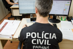 Policial civil analisa documentos