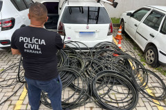 PCPR prende homem em flagrante furtando cabos de telefonia em Curitiba